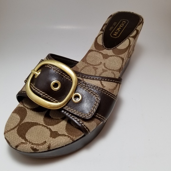 COPY - Coach Gretta Signature Print Wedge Sandals - Picture 2 of 8